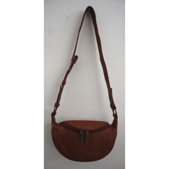 Free People OB2087391 Women's O/S Brown Leather Palmer Crossbody Bag Purse - Picture 10 of 11